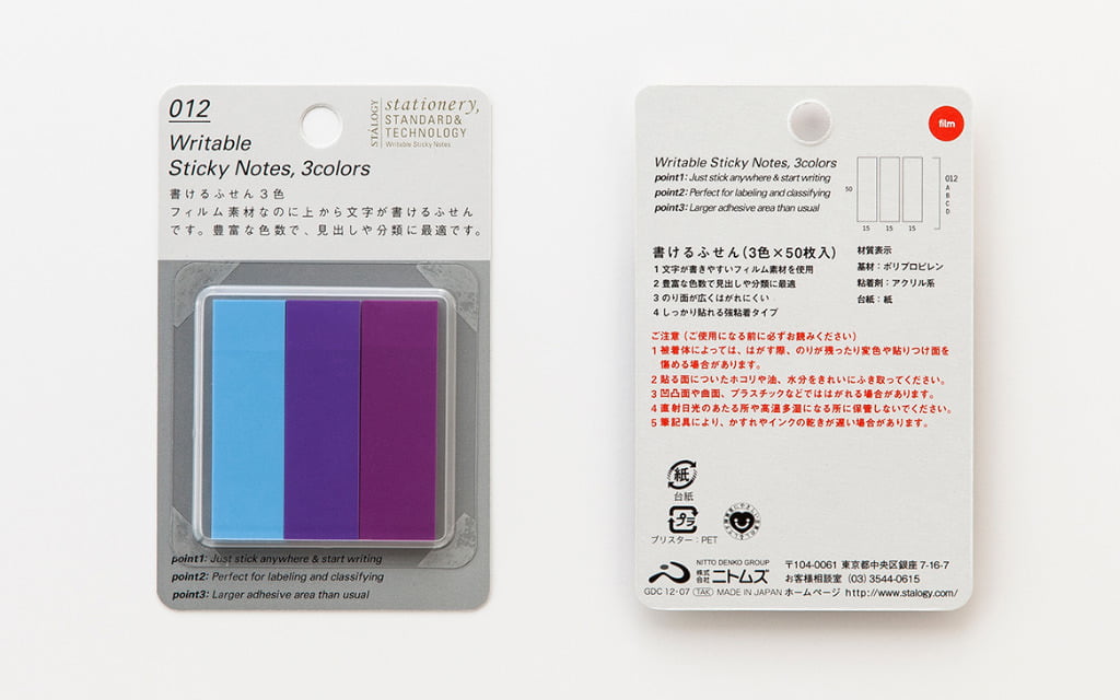 Stálogy Writable Sticky Notes 3 Colours -fyra olika färgkombinationer